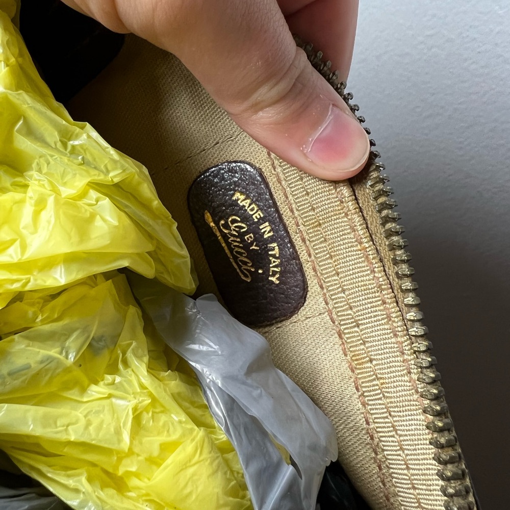 Vintage GUCCI Mini Boston Handbag Sherry Line Canvas Leather 32*21.5*17 - Picture 14 of 15